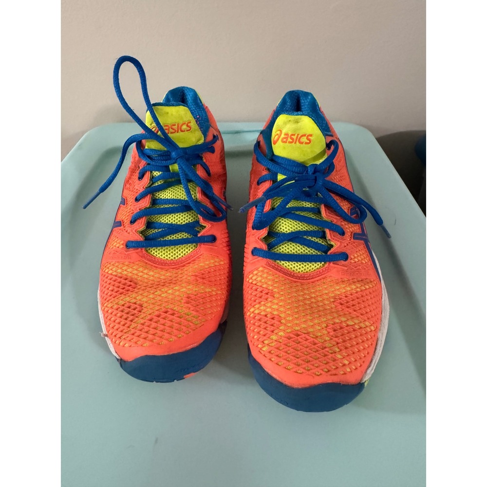 Asics Gel Solution Speed 2 Orange Blue Yellow Tennis Shoes Mens 7